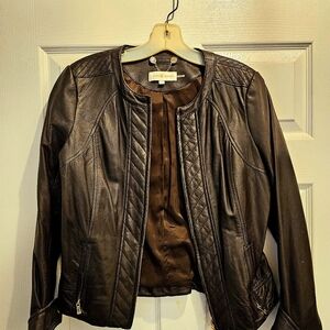 Tory Burch Dark Brown Leather Jacket